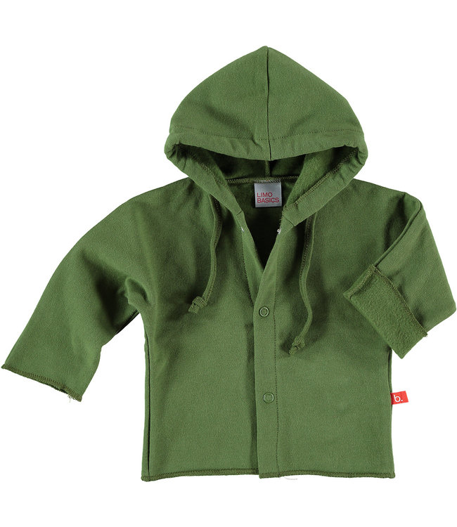 Baby jacket organic sweatshirt olive green 50/56