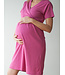 Maternity nightgown organic cotton fuchsia -medium