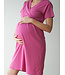 Maternity nightgown organic cotton fuchsia