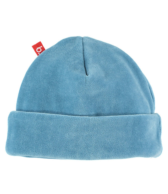 Baby hat velour 0-3 months denim blue