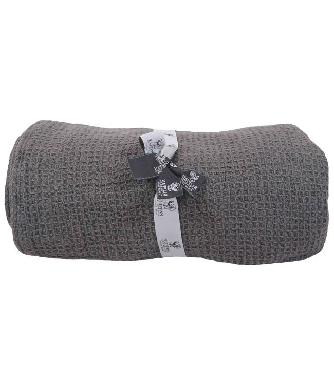 Waffle blanket cotton grey 240x150cm