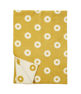 Klippan Premium deken merino and lambswool - Rings yellow-ecru 180x130 cm