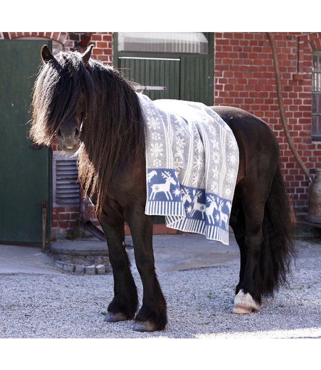 Plaid eco wol Lapland blauw-grijs 180x130cm