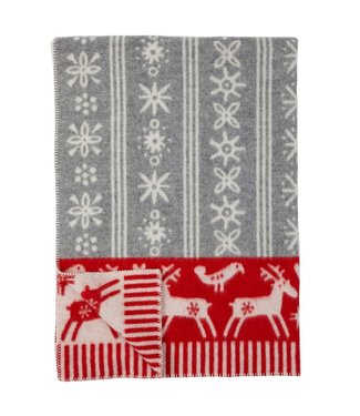 Klippan Plaid eco wool red-grey Lapland 180x130cm