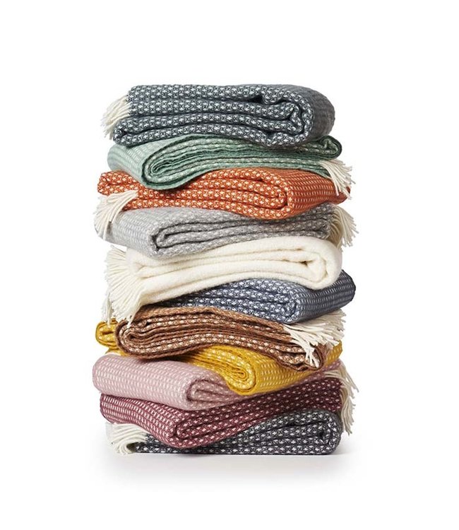 Plaid wol Knut grijs-ecru 200x130 cm