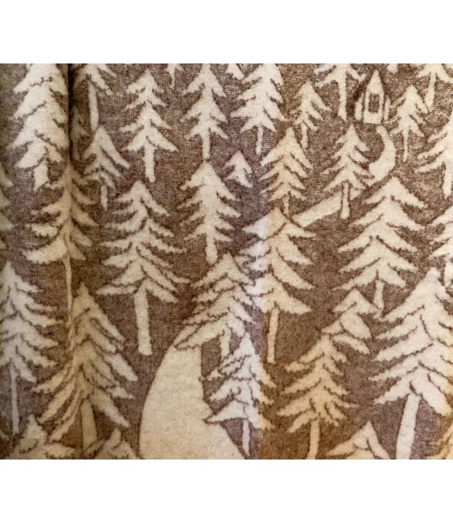 Plaid House in the Forest eco wol bruin-wit gerecycled