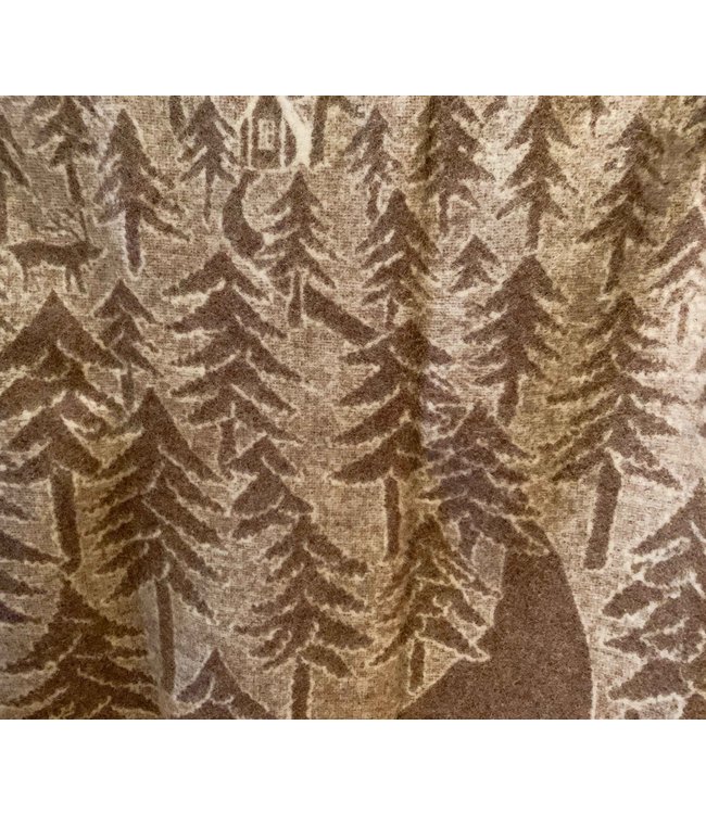 Plaid House in the Forest eco wol bruin-wit gerecycled