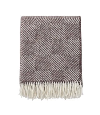 Klippan Throw eco wool Gooseye 200x130 cm - brown-ecru