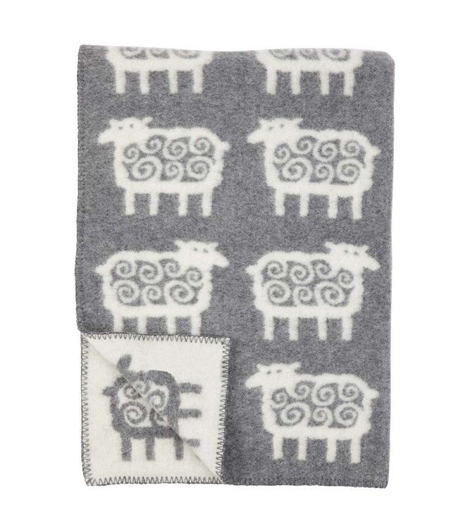 Cot blanket eco wool sheep 130 x 90 cm grey