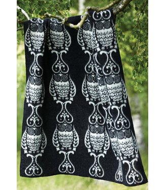 Klippan Blanket eco wool owl black-white 180x130cm