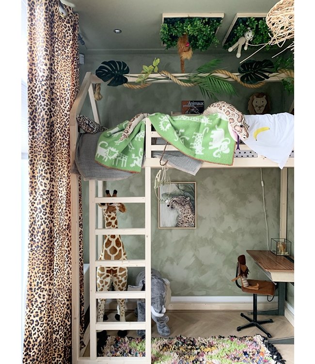 Ledikantdeken Jungle grijs eco wol 90x130 cm