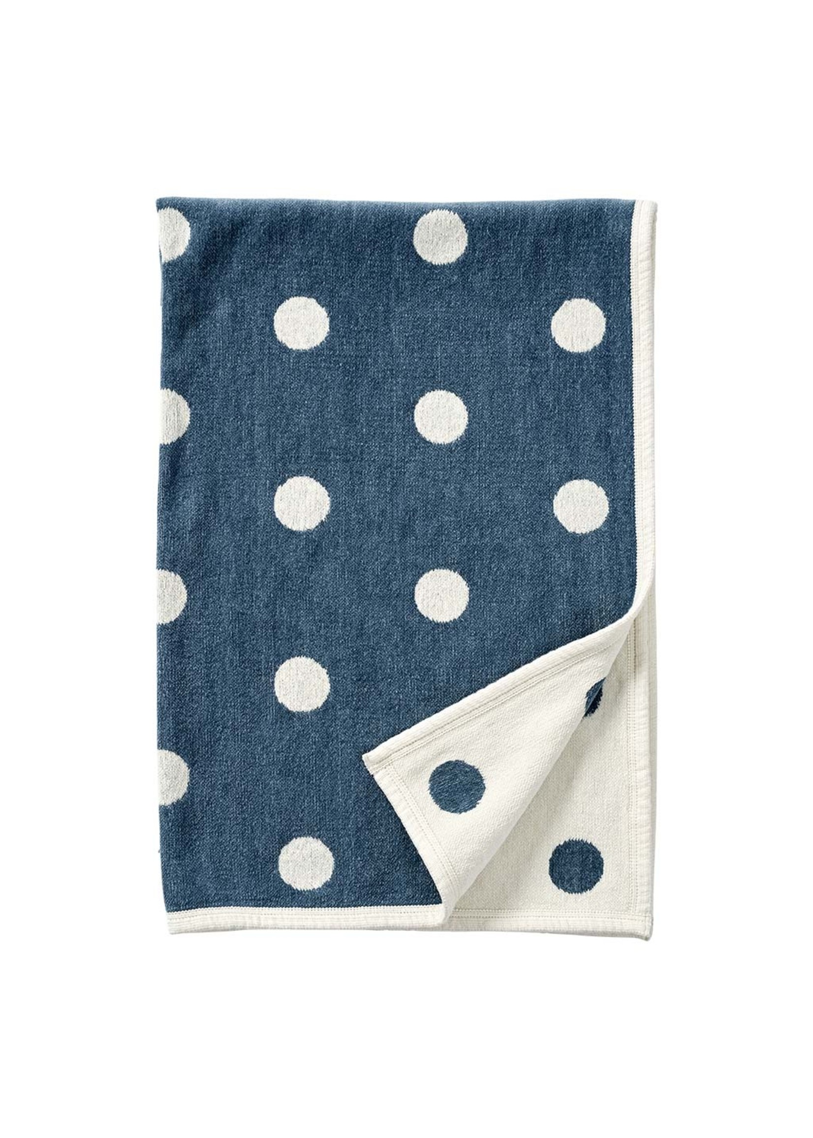 Klippan Cot blanket organic cotton Dots blue