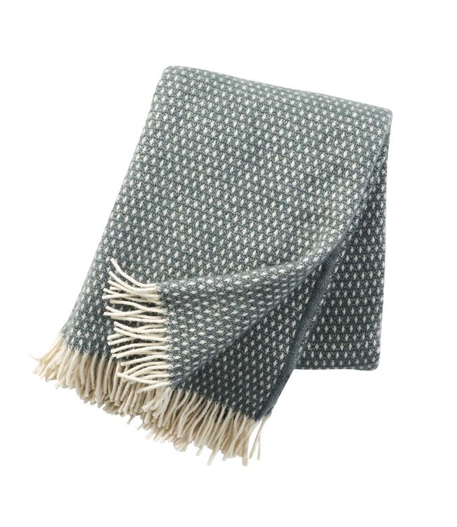 Plaid wol Knut balsem groen- ecru 200x130 cm