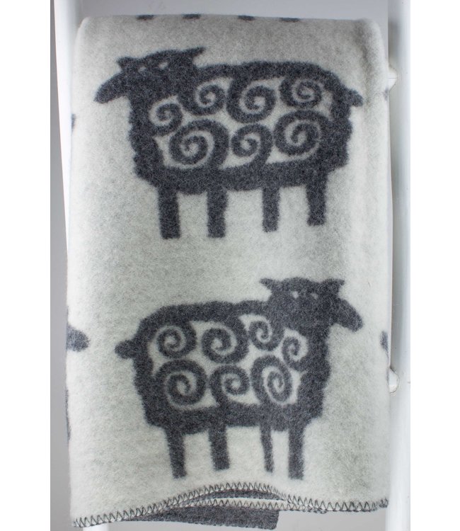 Blanket eco wool sheep grey 180x130cm