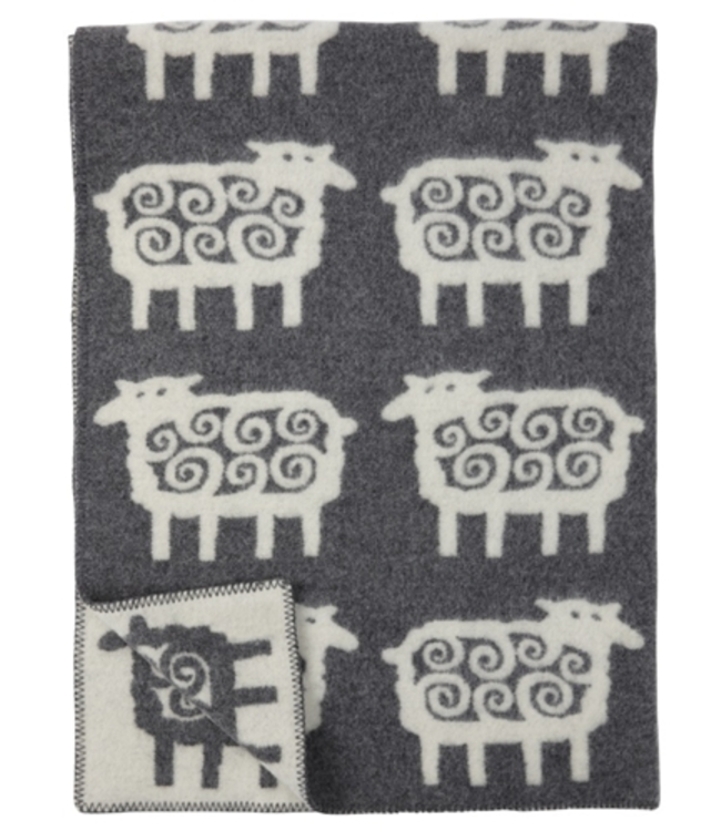 Blanket eco wool sheep grey 180x130cm
