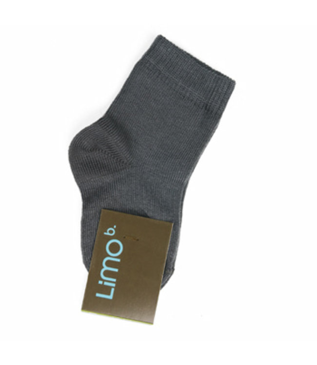 Baby socks 6-12 dark grey organic cotton