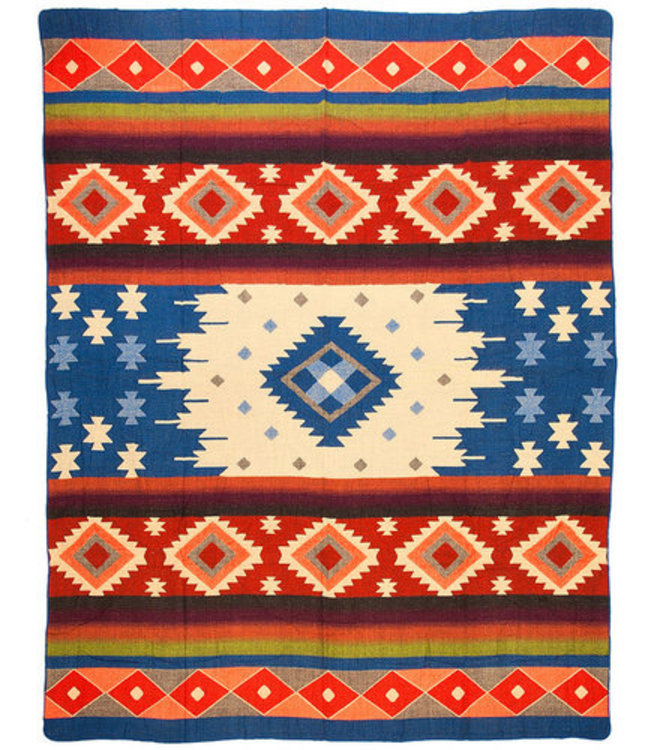 Plaid alpaca wool 190x225 cm - Quilotoa Blue