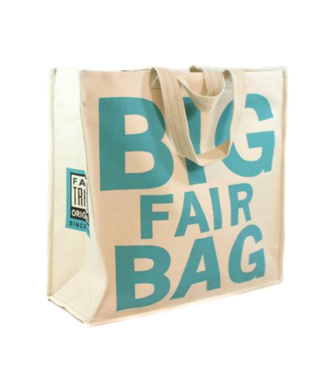 Shopper Big Fair Bag canvas blauw - 40x40cm