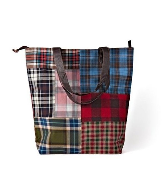 Shopping bag checkered patchwork