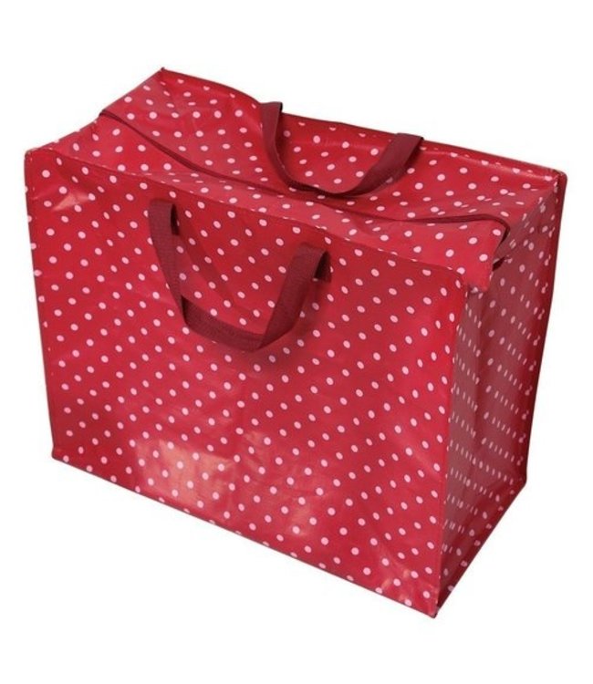 Big storage bag recycled plastic Red Dots 55cm