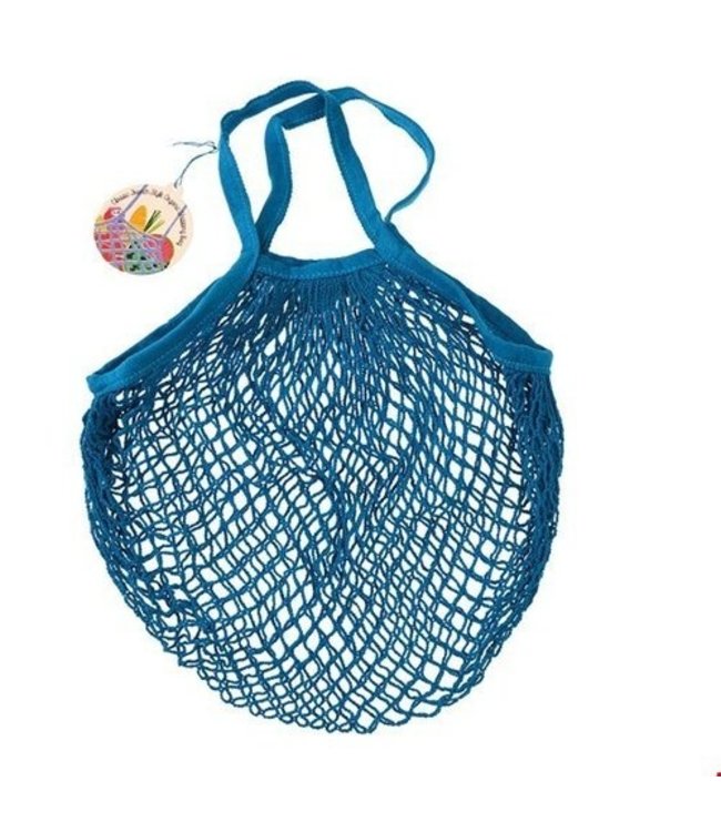 String shopping bag blue