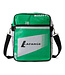 Messenger bag recycled cementbag green - white 26x33cm