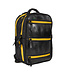 Rubber backpack H45xB33cm with yellow zippers