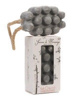 La Tulipe Jaune Massage soap on a cord grey arganoil