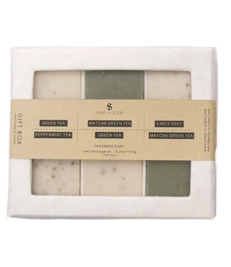 Soap-n-Scent White giftbox with 6 guestsoaps Mix Tea Time