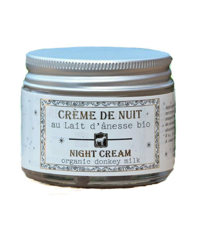 Organic facial nightcream with donkey milk