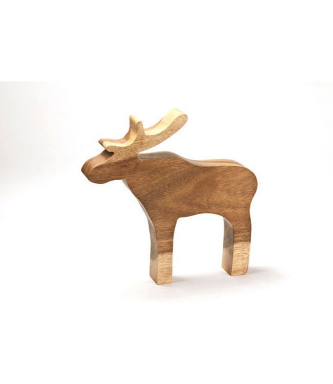 Wooden moose 20 x 18 cm