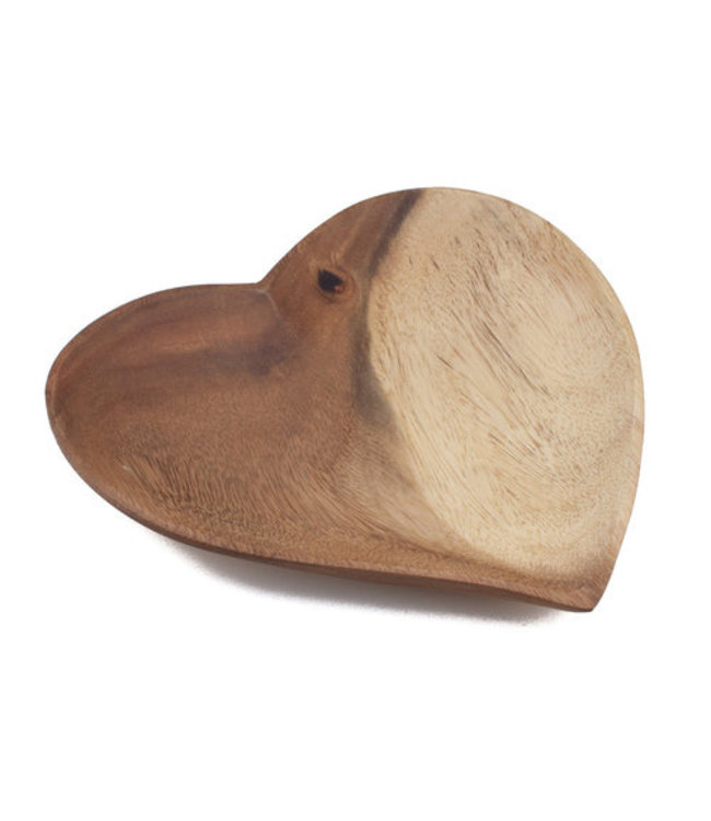 Wooden heart shape plate 20cm
