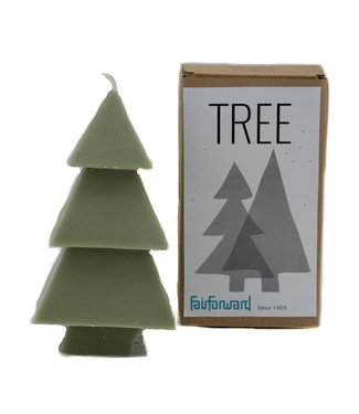 Fair Forward Kaars kerstboomvorm 13 cm olijfgroen