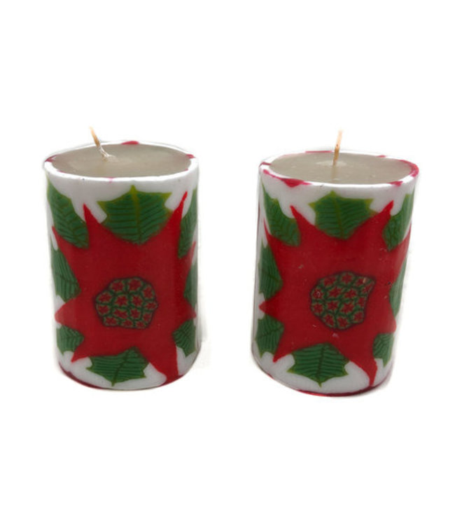 Set of 2 Swazi pillar candles H7xD5 cm