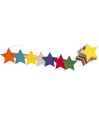 Global Affairs Vlaggenlijn sterren vilt multicolour - lengte 4 meter