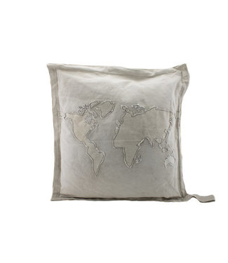 Only Natural Pillow World ecru recycled canvas 50x50 cm