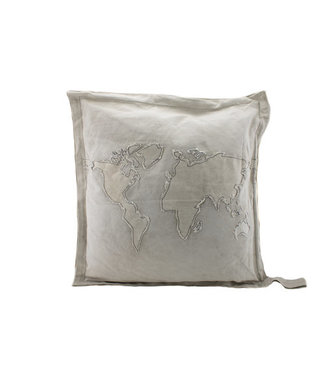 Only Natural Pillow World ecru recycled canvas 70x70 cm