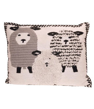 Only Natural Cushion sheep 50x70 cm ecru-black