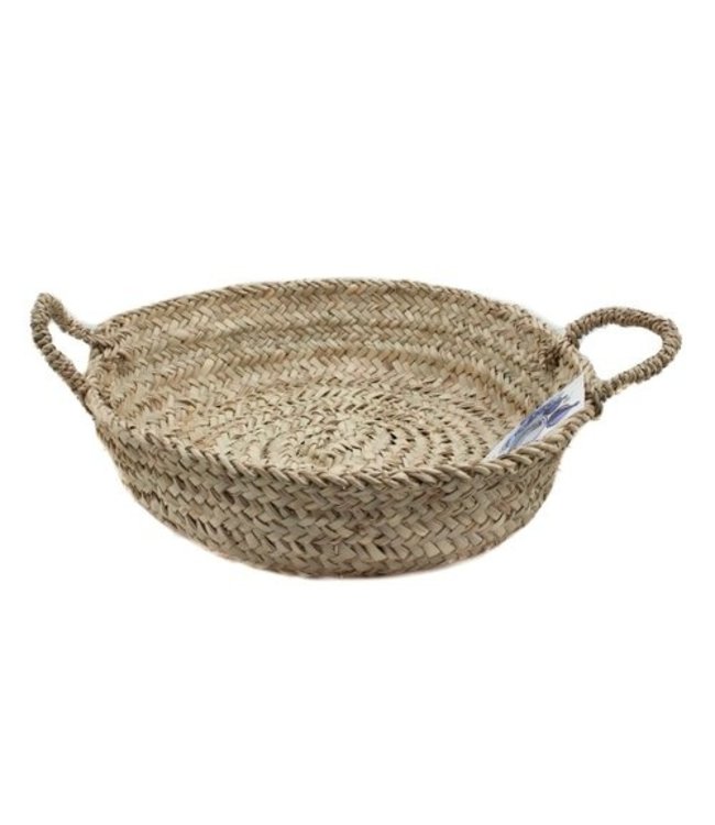 Palmleave basket low D30xH7cm with handgrips