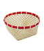 Fair Forward Rond mandje bamboe rode rand 20cm doorsnede