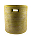 Palmleave basket with lid Yellow H45xD40cm - medium