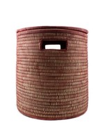 People of the sun Palmleave basket with lid Red H45xD40cm Medium