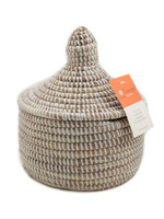 Baskets, Beads & Basics Byoux basket straw white large - 20cm