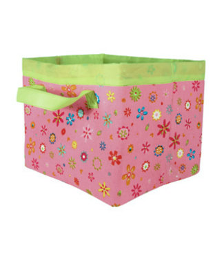 Global Affairs Canvas storage basket pink flowers