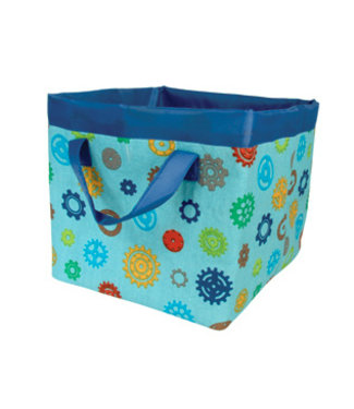 GlobalAffairs Canvas storage basket aqua blue