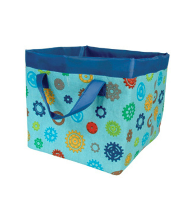 Canvas storage basket aqua blue