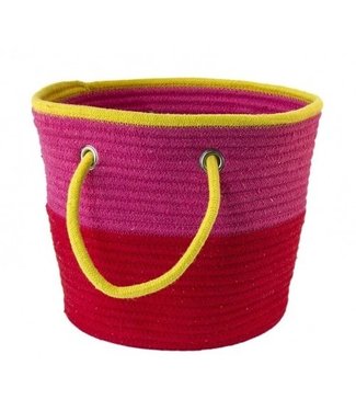 GlobalAffairs Basket with rope red-pink H20xD25Small