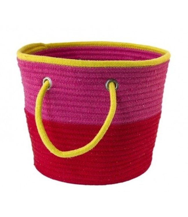 Basket with rope red-pink H20xD25