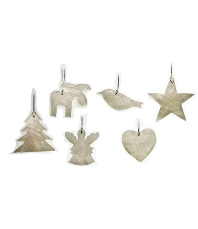 Christmastree hangers seashell mini - white