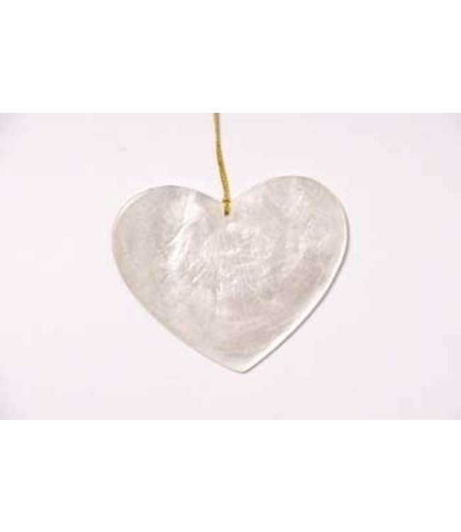 Christmas hanger capiz natural heart